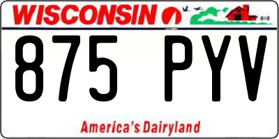 WI license plate 875PYV