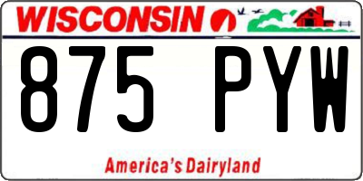 WI license plate 875PYW