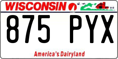 WI license plate 875PYX