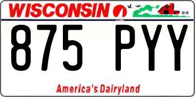 WI license plate 875PYY