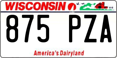 WI license plate 875PZA
