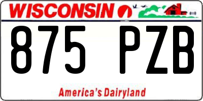 WI license plate 875PZB