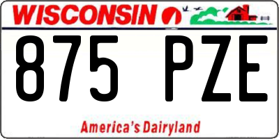 WI license plate 875PZE