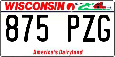 WI license plate 875PZG