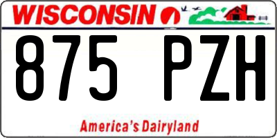 WI license plate 875PZH