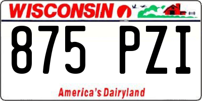 WI license plate 875PZI