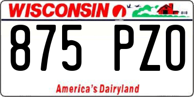 WI license plate 875PZO
