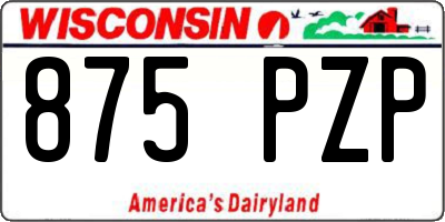 WI license plate 875PZP
