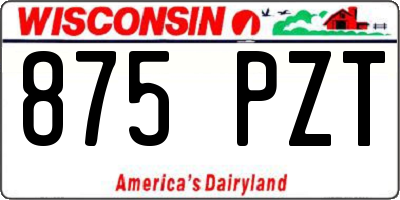 WI license plate 875PZT
