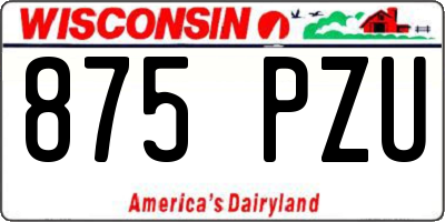 WI license plate 875PZU