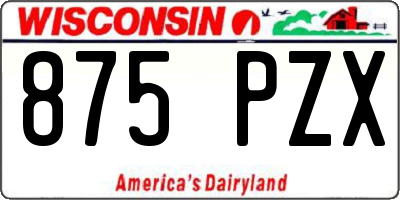 WI license plate 875PZX