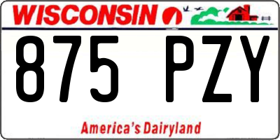 WI license plate 875PZY