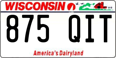 WI license plate 875QIT