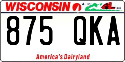 WI license plate 875QKA