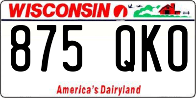 WI license plate 875QKO