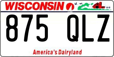 WI license plate 875QLZ