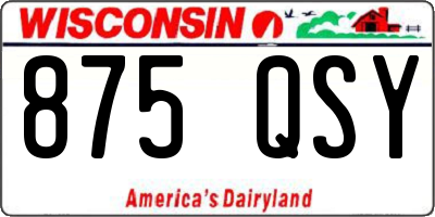 WI license plate 875QSY