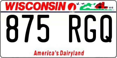 WI license plate 875RGQ