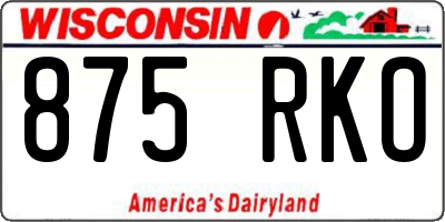 WI license plate 875RKO