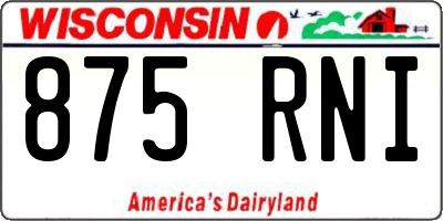 WI license plate 875RNI