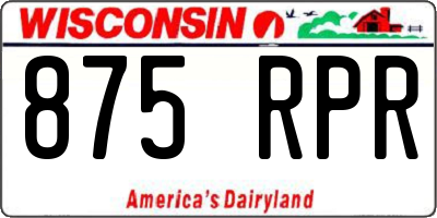 WI license plate 875RPR