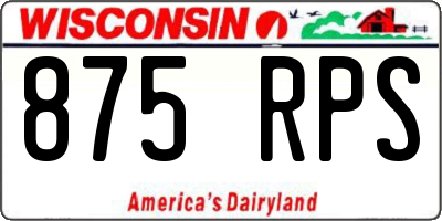 WI license plate 875RPS