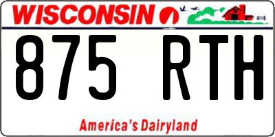 WI license plate 875RTH