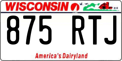 WI license plate 875RTJ