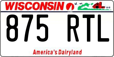 WI license plate 875RTL