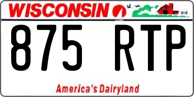 WI license plate 875RTP