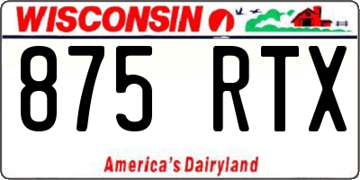 WI license plate 875RTX