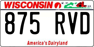 WI license plate 875RVD