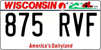 WI license plate 875RVF