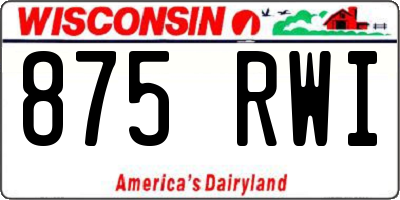 WI license plate 875RWI