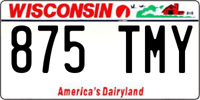 WI license plate 875TMY