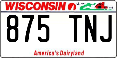 WI license plate 875TNJ