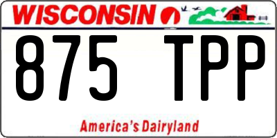 WI license plate 875TPP