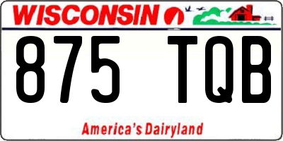WI license plate 875TQB