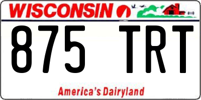 WI license plate 875TRT
