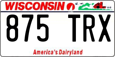 WI license plate 875TRX