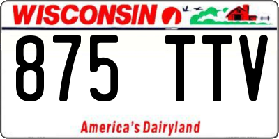 WI license plate 875TTV