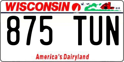 WI license plate 875TUN