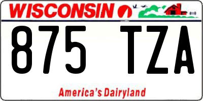 WI license plate 875TZA