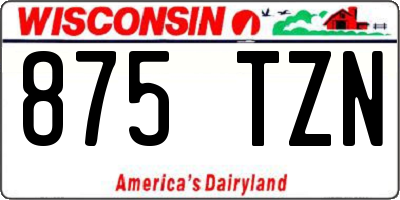 WI license plate 875TZN