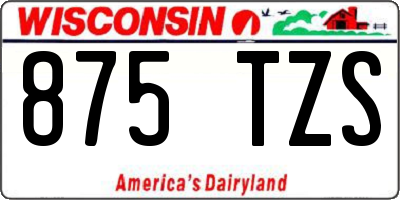 WI license plate 875TZS