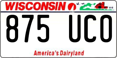 WI license plate 875UCO