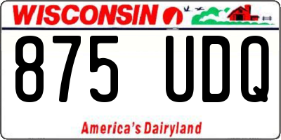 WI license plate 875UDQ
