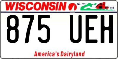WI license plate 875UEH