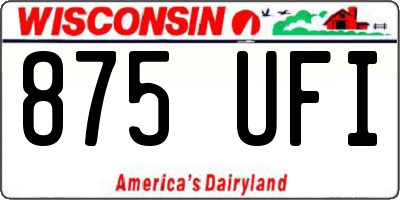 WI license plate 875UFI