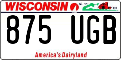 WI license plate 875UGB
